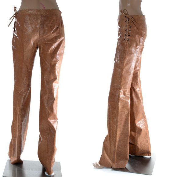 Emanuel Ungaro Fuchsia Leather pants - Size 6 - Picture 2 of 14